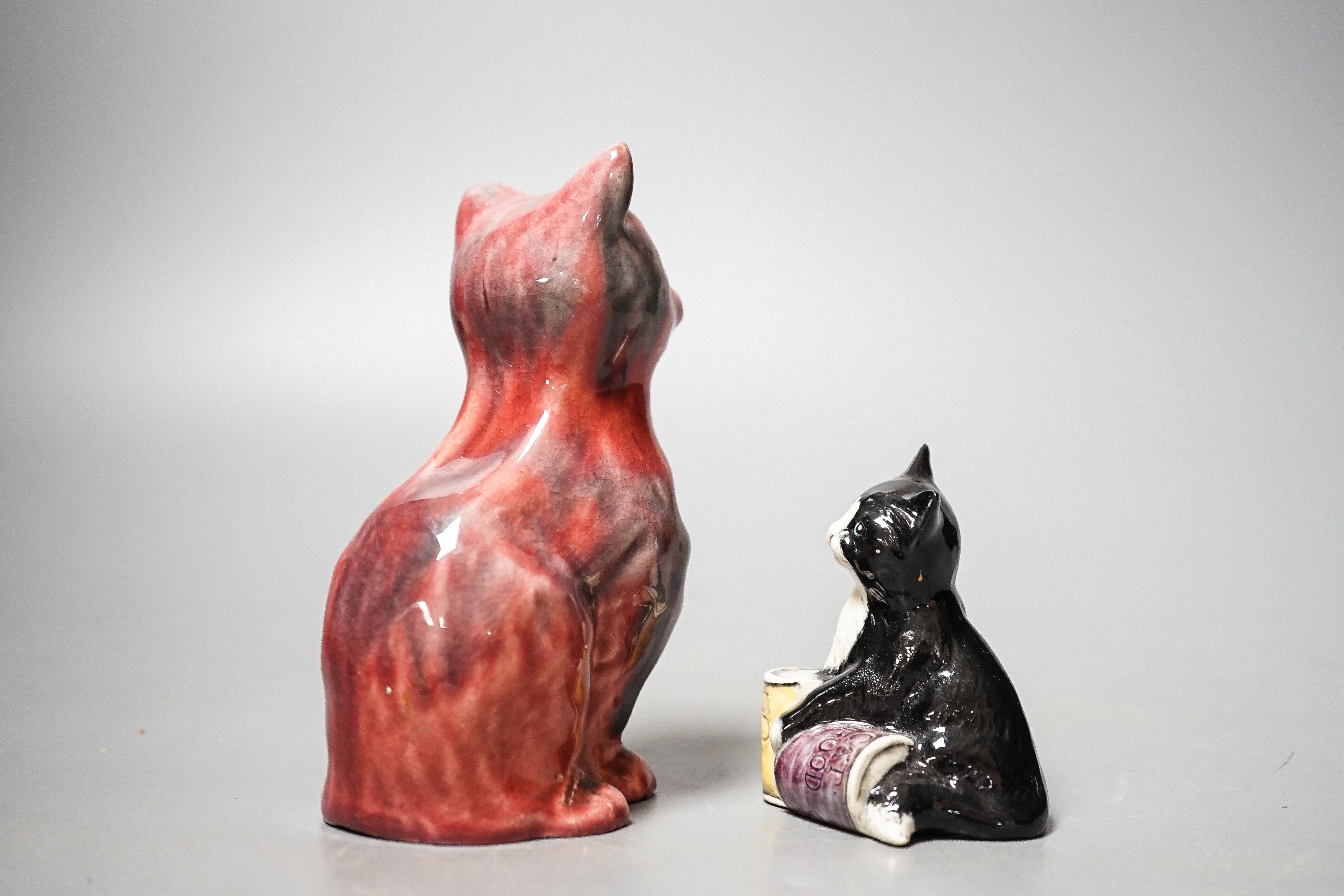 Two pottery cats; Barum and Royal Doulton 12cm 12cm. & 6.5cm.